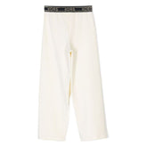 Logo Waistband Stud Embellished Velvet Pants